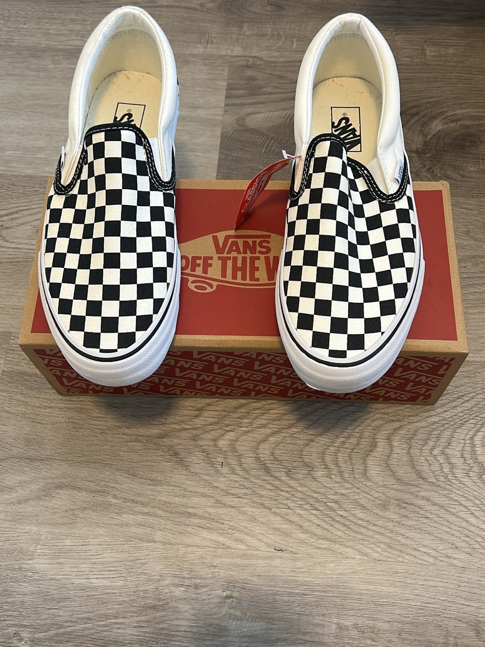 Vans Black & White Checkerboard Classic Slip-On Loafers